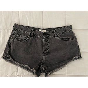 Forever 21 Black Button Fly Jean Shorts Size 27